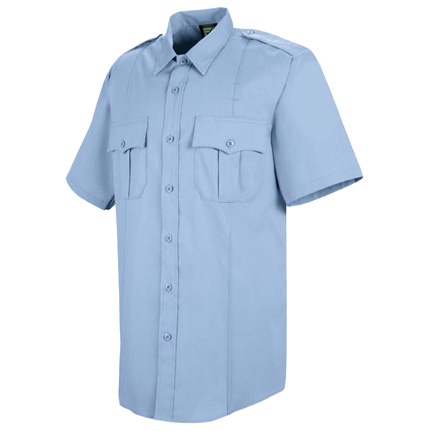 Women's Uniform Shirt, S/S Poly/Cotton, Light Blue